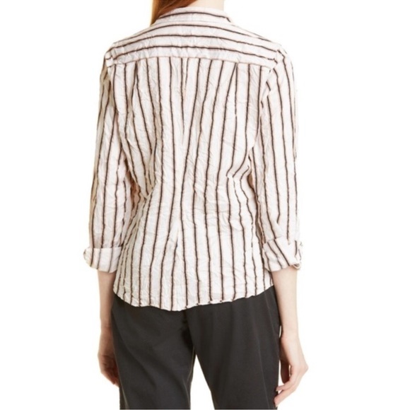 Frank & Eileen - The Barry Button Down Shirt in cream with camel stripe - Picture 7 of 15